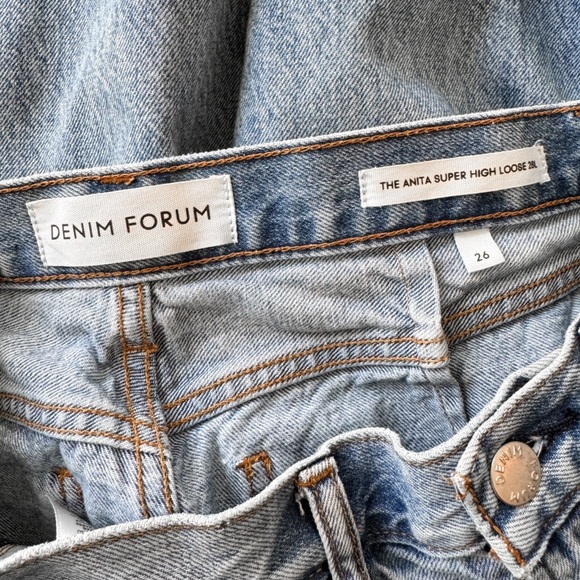 DENIM FORUM • Anita Super High Pleated Loose 28L in Picture This Bleu - Picture 11 of 14